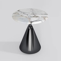 Ensemble de tables basses élégantes et modernes pour salon, table d'appoint en acier inoxydable avec plateau en marbre, meubles pour la maison