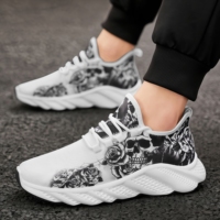 Nouvelles Chaussures de Course pour Hommes en Cuir Véritable, Respirantes, Antidérapantes, Sportives, à Fermeture Boutonnée, avec Amorti et Motif Léopard, Style Coréen