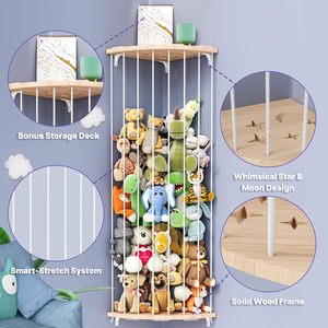 Jq Thú Nhồi Bông Lưu Trữ Và Đồ Chơi Lưu Trữ Tổ Chức Tre Gỗ Đa Năng Đồ Chơi Tổ Chức Với Zoo Mô Hình - Product Image 6