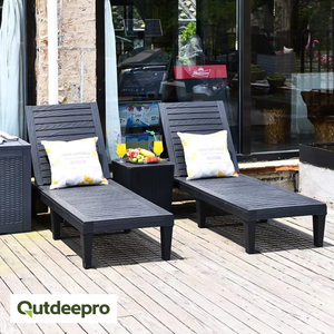 Chaise longue en <span class=keywords><strong>plastique</strong></span> portable pour l'extérieur, résistante aux intempéries, pour une utilisation en intérieur/extérieur dans la cour et la villa - Product Image 4