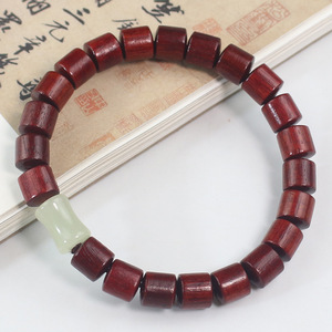 Pulsera de sándalo rojo con cuentas de barril de 8 mm, estilo chino, unisex, para uso diario, joyería coleccionable - Product Image 3