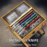 Option OEM personnalisable couteau à outils rond en métal manche en alliage d'aluminium couteau à graver pour les applications de bricolage