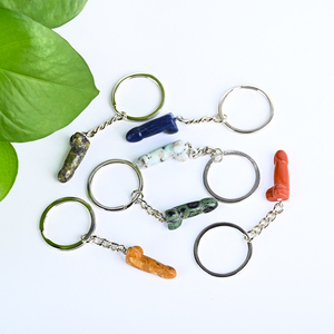 High Quality Mini <b>Crystal</b> Dildo Cut Penis Yoni Wand Keychain - Product Image 5