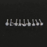 Bioplasticos Médicos al por Mayor, 10 Piezas/Juego, Piercing Nasal Simple Invisible con Barra Recta, Piercing Nasal con Forma de Girasol, Estrella de Cinco Puntas y Luna