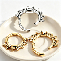 Anneaux de septum en titane ASTM F136, anneaux de nez ronds 16G, boucles d'oreilles à segment articulé en CZ pour tragus, cartilage, hélix, bijoux de piercing corporel
