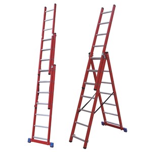 2*8 escalones/3,6 <span class=keywords><strong>m</strong></span> <span class=keywords><strong>escalera</strong></span> de extensión de fibra de vidrio de doble capa, capacidad de carga Kg 150/330 Lbs, espesor 3,0mm - Product Image 1