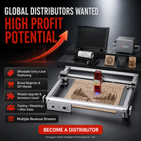 Graveur laser Aufero AL2 10W avec tête laser LU2-10A, découpeuse laser DIY pour la gravure sur bois, acrylique et cuir