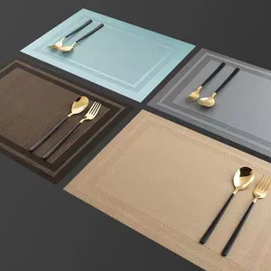 STARUNK制造定制Teslin餐垫套装厨房餐桌滑道防滑编织餐桌垫