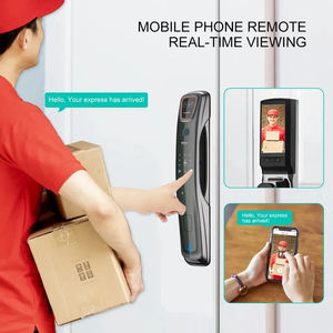 Nuevo diseño de seguridad WiFi reconocimiento facial cerraduras impermeables huellas dactilares cerradura de puerta de cámara inteligente con Video Dobell - Product Image 4