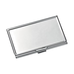 Porta biglietti da visita in acciaio inossidabile con design cavo, porta carte compatto per uomo e donna - Product Image 1