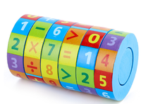 Addition Soustraction Multiplication et Division Numéro en bois Cube magique Jouet éducatif pour enfants Cadeau