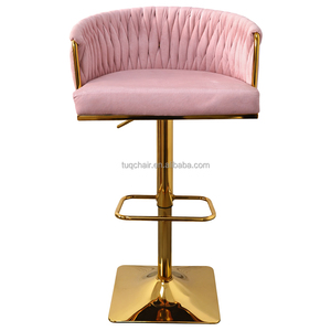 Hot Pick TUQ Plush Tub Bar Stool <strong>Chair</strong> for <strong>Cocktail</strong> Bar 48cm Wide Seat Comfort Bar <strong>Chairs</strong> for Rooftop Bar - Product Image 3