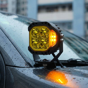 3인치 40W 노란색 DRL 듀얼 컬러 사각 LED 스팟 라이트 (오토바이, 트럭, 픽업트럭, 4x4 오프로드용) LED 안개등, 주행등, 작업등 - Product Image 6