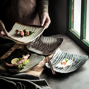 BAMBUS Bandeja <span class=keywords><strong>de</strong></span> Cerámica Japonesa Irregular Personalizada para Sushi, Bandeja para Sashimi y Filetes, <span class=keywords><strong>Vajilla</strong></span> para <span class=keywords><strong>Restaurante</strong></span>, Apta para Hoteles, Fiestas y Bodas - Product Image 3