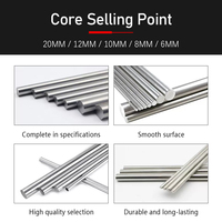 Tige linéaire chromée HLTNC, diamètre 20 mm, acier trempé, tige droite haute précision pour roulement linéaire, machine CNC