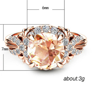 Anello Quadrato Color Champagne per Donne, Gioiello di Moda con Nastro Intrecciato Scintillante, Vendita all'Ingrosso - Product Image 5