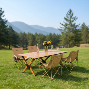 Ensemble de table et de chaises pliantes portables pour l'extérieur - Camping, pique-nique, voyage en voiture, repas de groupe, balcon, loisirs, usage domestique - Product Image 1