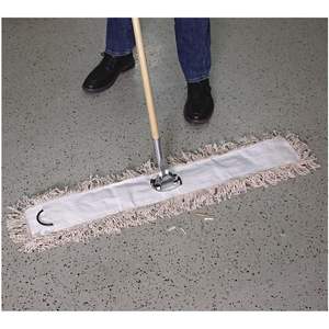 Tête de balai serpillère Boardwalk 1048 en coton anti-poussière 48 x 3, rectangulaire, blanche, pour équipement de nettoyage, avec poignée en plastique à emballage manuel pour usage domestique - Product Image 3