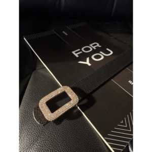 Hebilla de cinturón cuadrada con diamantes de imitación Fiori, de aleación chapada, con marco tipo caja, accesorio casual para mujer - Product Image 2