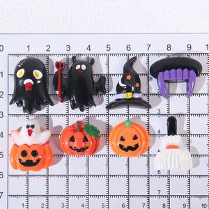 Mini Zucca <span class=keywords><strong>Diavolo</strong></span> di Halloween per Bambini, Accessori in Resina Dipinti con Colla Crema per Decorazione di Cover per Telefono, Copricapo e Fermagli per Capelli - Product Image 1