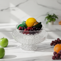Assiette à fruits en verre élégante et luxueuse, vaisselle écologique pour salon et réception, MOQ 20 pièces