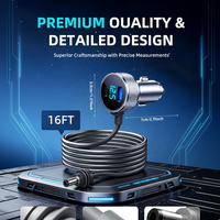 Adaptor Mobil Starlink Mini 5M Kabel DC Adaptor Pemantik Rokok 12V-48V Tampilan Tegangan Tembaga Tahan Lama USB-C PD 45W USB-A 35W