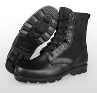 Bottes tactiques en cuir et tissu Oxford de haute qualité, vente en gros d'usine, chaussures tactiques noires, bottes de jungle hautes pour hommes