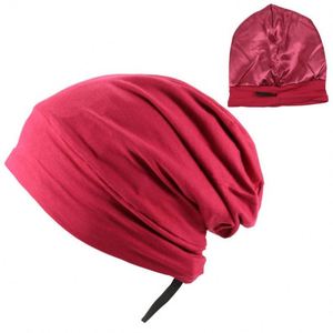 Bonnet en satin doublé, style décontracté, avec logo personnalisé, élastique réglable, bonnet de créateur, vente chaude - Product Image 6