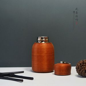 Handmade Bamboo Woven <b>Tea</b> Canisters Water Bottles <b>Thermos</b> With Bamboo Lid Craft Gift From Chongqing - Product Image 4
