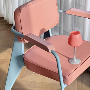 Ensemble table basse et chaise Memphis Princess rose, style italien, dossier rétro, design de luxe, tendance influenceur - Product Image 3