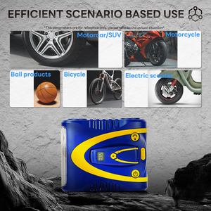 Richtek เครื่องอัดอากาศในรถยนต์แบบพกพาพลาสติก12V DC 120W 2000mAh B24T 100PSI เครื่องวัดความดันแบบดิจิตอล LED ฉุกเฉิน - Product Image 3