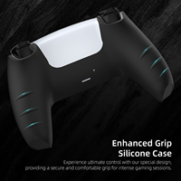 Housse de contrôleur de jeu en silicone ultra-mince poignée antidérapante avec texture résistante à la sueur découpes de précision pour accessoire de jeu PS5