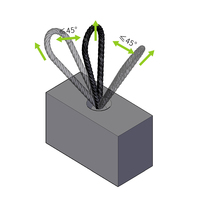 Élingues de boucle de levage filetées par câble métallique d'acier inoxydable boucles de levage de fil de fil pour la construction