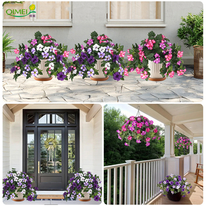 Flores artificiales de gloria de la mañana, flores de imitación colgantes de glicinia, cesta colgante de plantas, <span class=keywords><strong>petunias</strong></span> para decoración de jardines al aire libre - Product Image 2