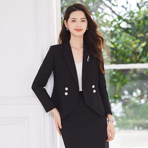 Women's Cream Suit Set Long Skirt Anti-Wrinkle Professional Workwear Commute - Product Image 2