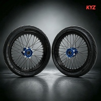 Kit de roues KYZ CNC Supermoto 17/17, moyeu en aluminium billette, jante noire brillante, pour Surron Ultra Bee, vélo électrique, moto tout-terrain, motocross.