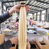 Extensions de cheveux humains de qualité supérieure, double trame, cuticules alignées, type I-Tips, toutes couleurs, vente directe d'usine Alibaba