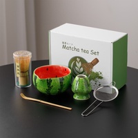 Bol à matcha en céramique peint à la main sur mesure par le fabricant, support pour fouet, coffret de matcha