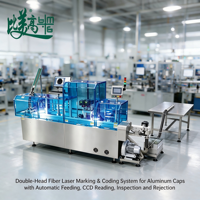 Machine de codage laser à double tête pour bouchons en aluminium, laser à fibre avec alimentation automatique, inspection visuelle, lecteur de codes