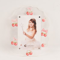 Bohong Noël Art Déco Nouveau Design pour Durable Rectangle Transparent UV Impression Acrylique Vertical Table Photo Cadre Photo