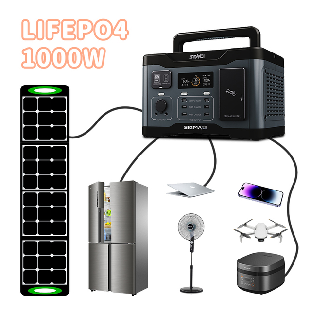 Senci 1000W Portable Power Station LiFeP04 Battery Bank Mobile Power Station 2000W Charge Generator Solar Homes Use