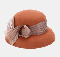 A120502 Hepburn estilo Cloche sombreros elegantes señoras Iglesia sombrero Fedoras Bowler Cap Otoño Invierno nuevo estilo lana Fedora sombrero