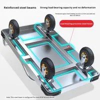 Carretilla de Mano de Acero de 1.5 Toneladas, de Cuatro Ruedas, Resistente, Plegable, para Compras, Uso Doméstico