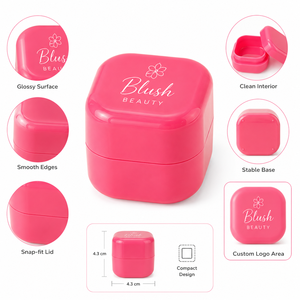 <span class=keywords><strong>Pot</strong></span> cosmétique carré personnalisé 4,3 cm, réutilisable, avec couvercle à clipser, pour crème ou baume à lèvres, format voyage, OEM - Product Image 2