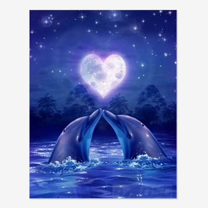 DIY Painting Diamond Painting 5D Wall Fashion Home Decor Dolphin Heart Scenery Custom Painting Embroidery Cross Stitch Kit
