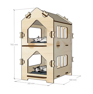 XIANGLONG Universel Grand Quatre Saisons Bois Villa Animal À Motifs Chat Maison pour Chaton <span class=keywords><strong>Cage</strong></span> et Nid Pet Meubles - Product Image 4