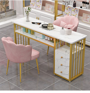 Hot Selling Modern <strong>Nail</strong> Table Metal Frame Wood Table Top <strong>Nail</strong> Art Technology <strong>Nail</strong> Salon Station Manicure <strong>Nail</strong> Bar Beauty Storage - Product Image 1