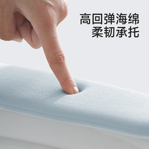 FaSoLa Toilet Seat Cover Soft Washable Adhesive Blue Four Seasons Bathroom Use - Product Image 4