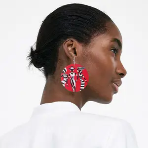 Fashion black due to popular demand melanin poppin i am black history black and beautiful Strong Educated Melanin Wood Earrings