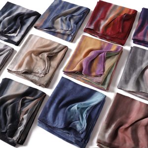 Écharpe longue unie en modal, <span class=keywords><strong>style</strong></span> turban dégradé imprimé, <span class=keywords><strong>hijab</strong></span> tie-dye de haute qualité, châle doux et coloré pour femmes, foulards musulmans - Product Image 4